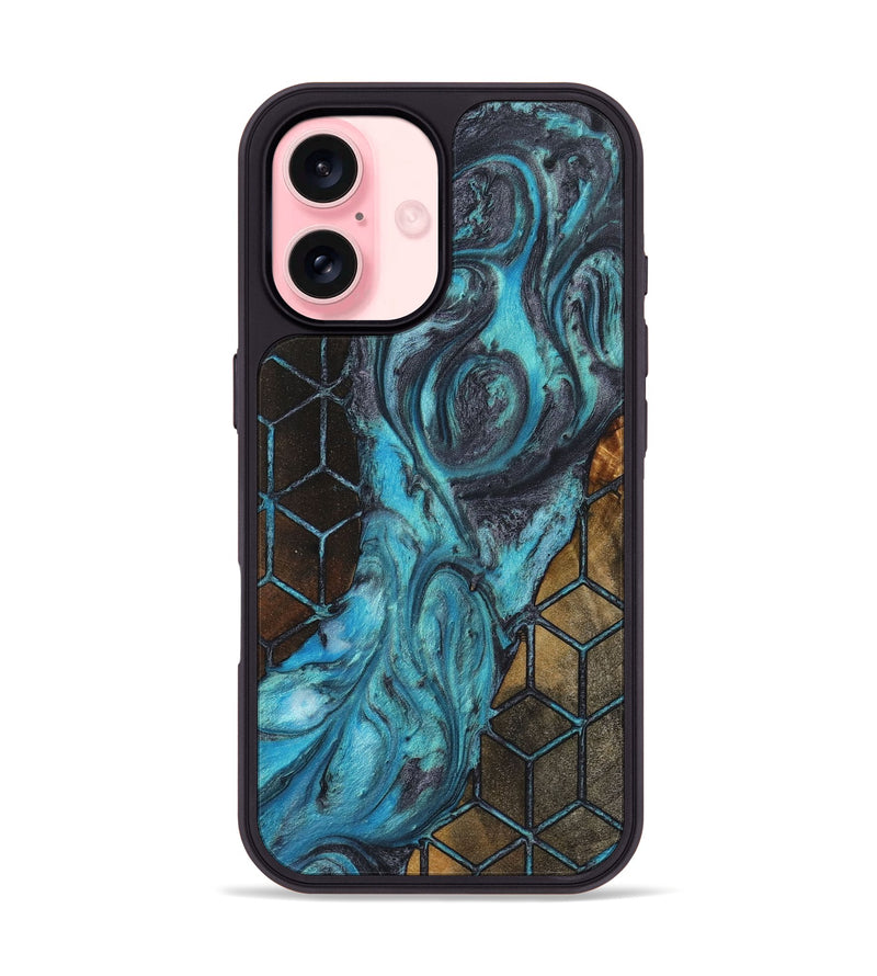 iPhone 16 Wood+Resin Phone Case - Gordon (Pattern, 723051)