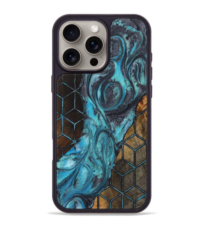 iPhone 16 Pro Max Wood+Resin Phone Case - Gordon (Pattern, 723051)