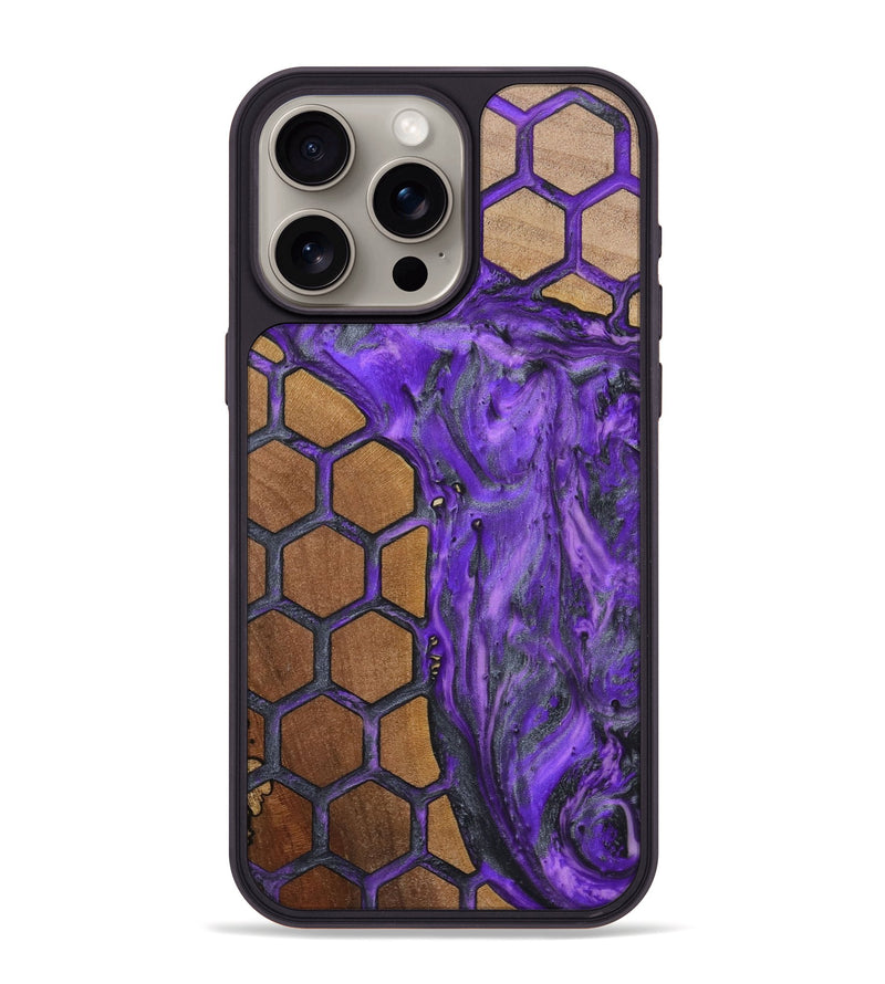 iPhone 15 Pro Max Wood+Resin Phone Case - Sammy (Pattern, 723052)