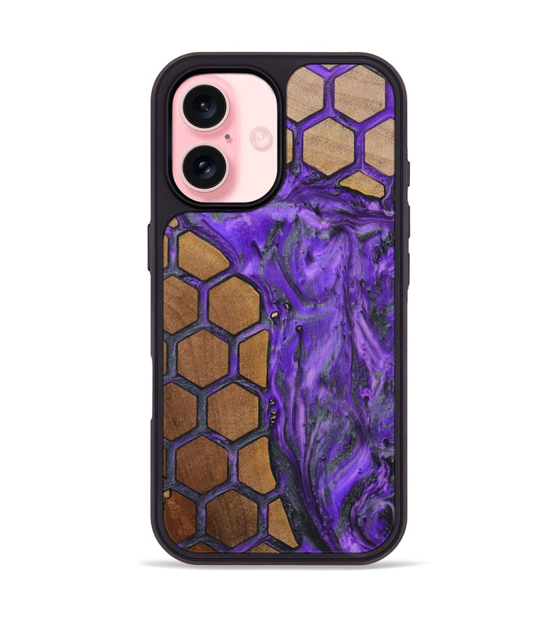 iPhone 16 Wood+Resin Phone Case - Sammy (Pattern, 723052)