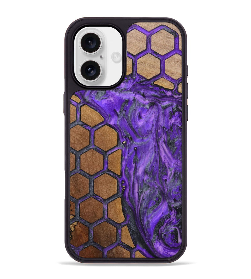 iPhone 16 Plus Wood+Resin Phone Case - Sammy (Pattern, 723052)