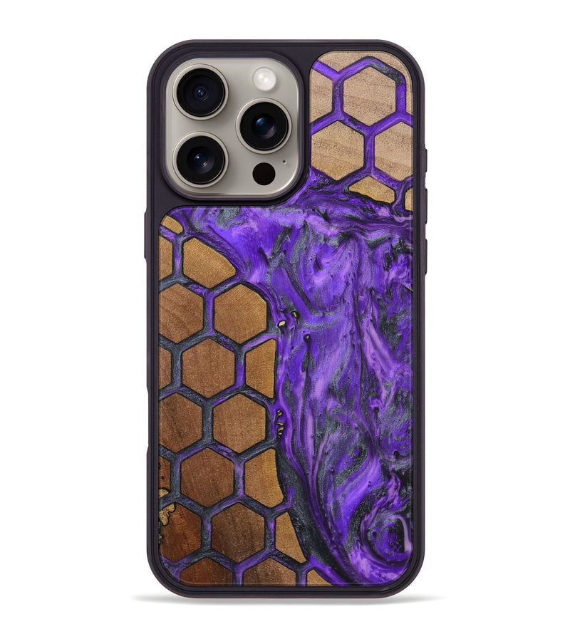 iPhone 16 Pro Max Wood+Resin Phone Case - Sammy (Pattern, 723052)