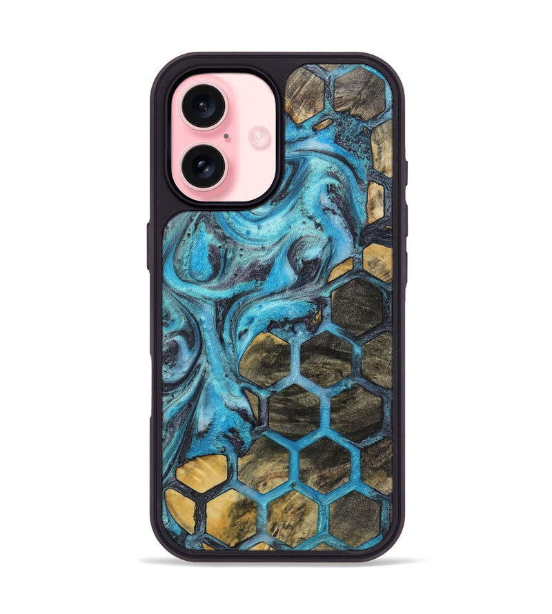 iPhone 16 Wood+Resin Phone Case - Finley (Pattern, 723054)