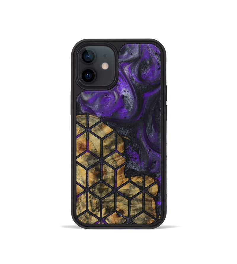 iPhone 12 mini Wood+Resin Phone Case - Vivienne (Pattern, 723057)