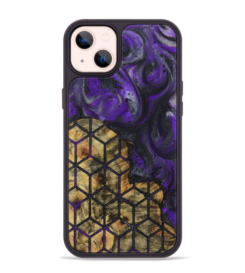 iPhone 14 Plus Wood+Resin Phone Case - Vivienne (Pattern, 723057)