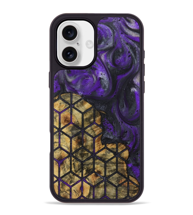 iPhone 16 Plus Wood+Resin Phone Case - Vivienne (Pattern, 723057)