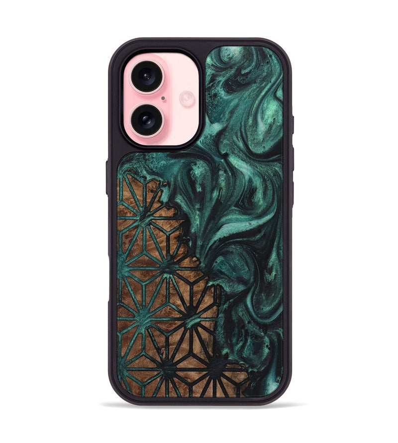 iPhone 16 Wood+Resin Phone Case - Jillian (Pattern, 723058)