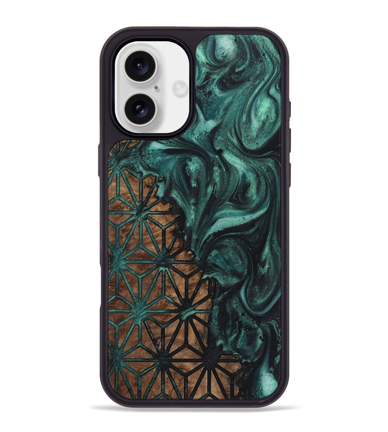 iPhone 16 Plus Wood+Resin Phone Case - Jillian (Pattern, 723058)