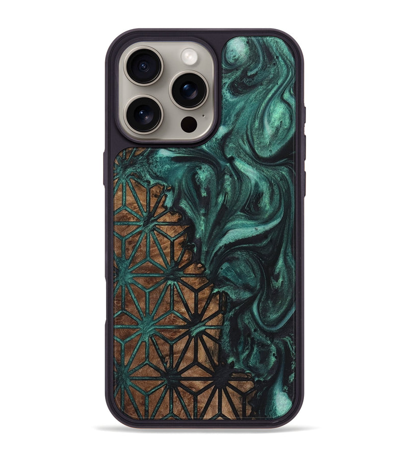 iPhone 16 Pro Max Wood+Resin Phone Case - Jillian (Pattern, 723058)