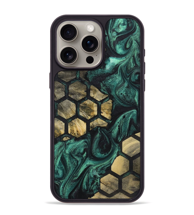 iPhone 15 Pro Max Wood+Resin Phone Case - Brinley (Pattern, 723059)