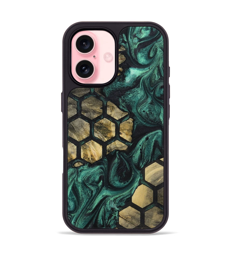 iPhone 16 Wood+Resin Phone Case - Brinley (Pattern, 723059)