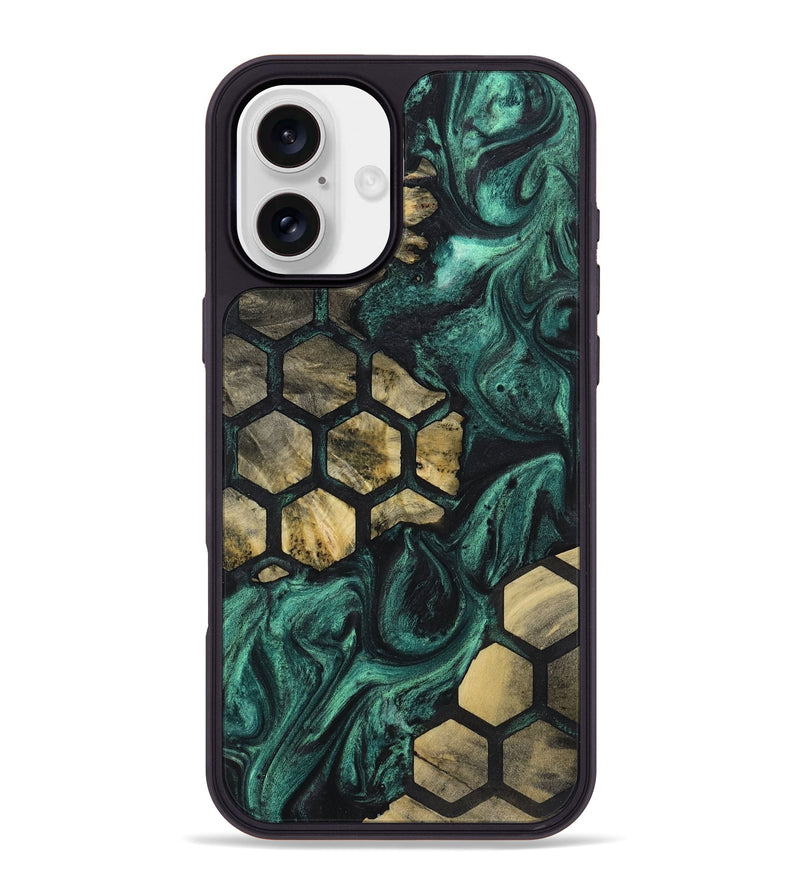 iPhone 16 Plus Wood+Resin Phone Case - Brinley (Pattern, 723059)