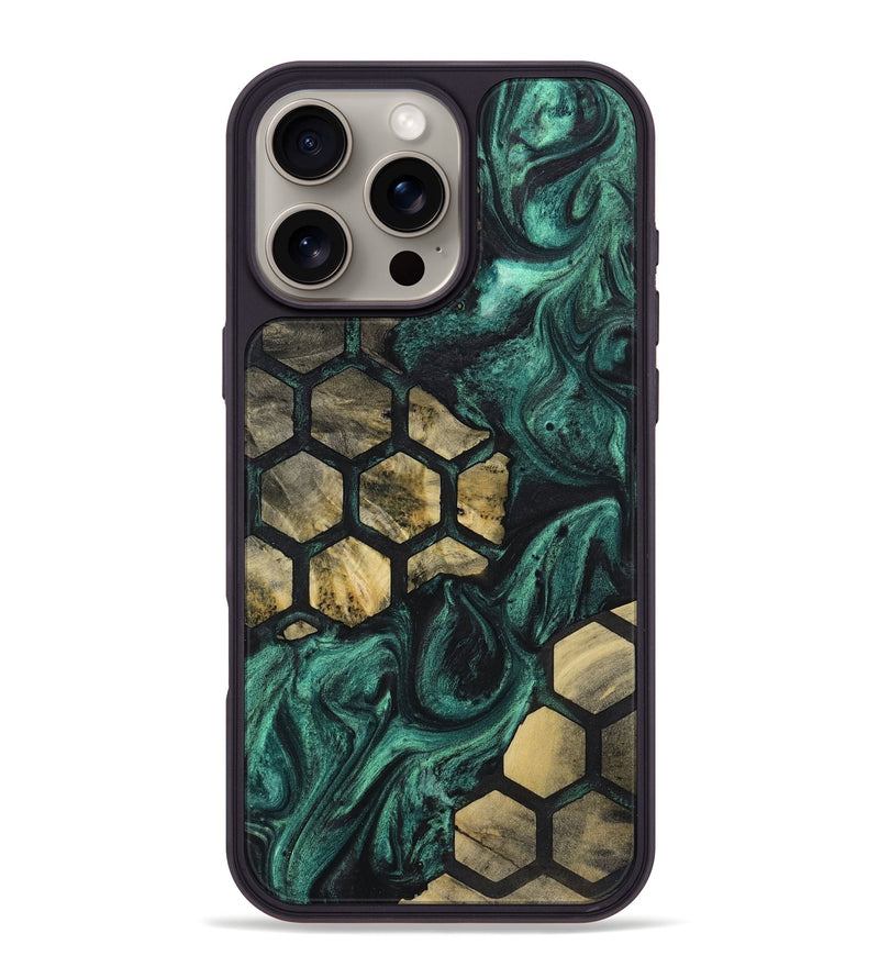 iPhone 16 Pro Max Wood+Resin Phone Case - Brinley (Pattern, 723059)