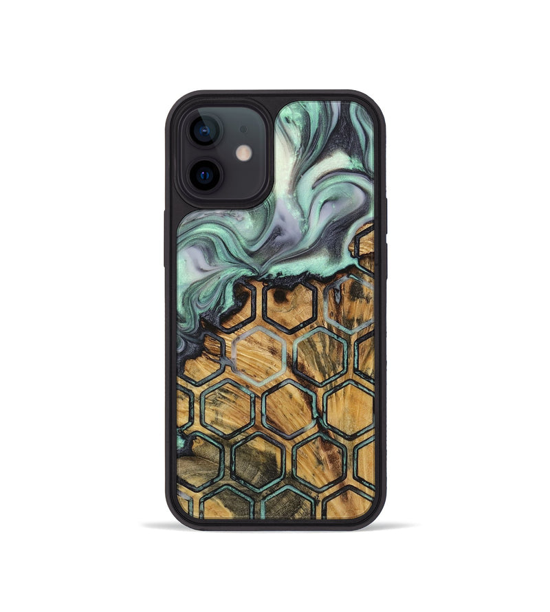 iPhone 12 mini Wood+Resin Phone Case - Jeffery (Pattern, 723060)