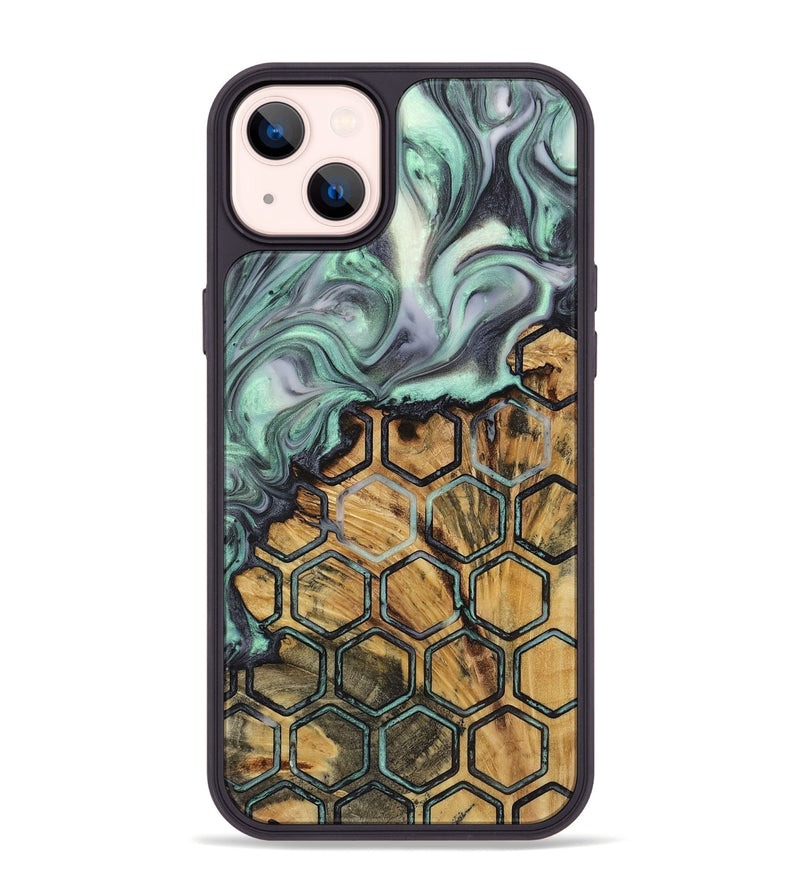 iPhone 14 Plus Wood+Resin Phone Case - Jeffery (Pattern, 723060)