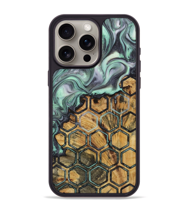 iPhone 15 Pro Max Wood+Resin Phone Case - Jeffery (Pattern, 723060)