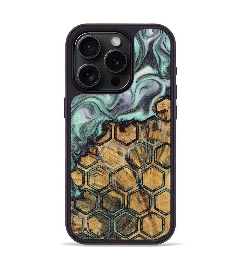 iPhone 15 Pro Wood+Resin Phone Case - Jeffery (Pattern, 723060)