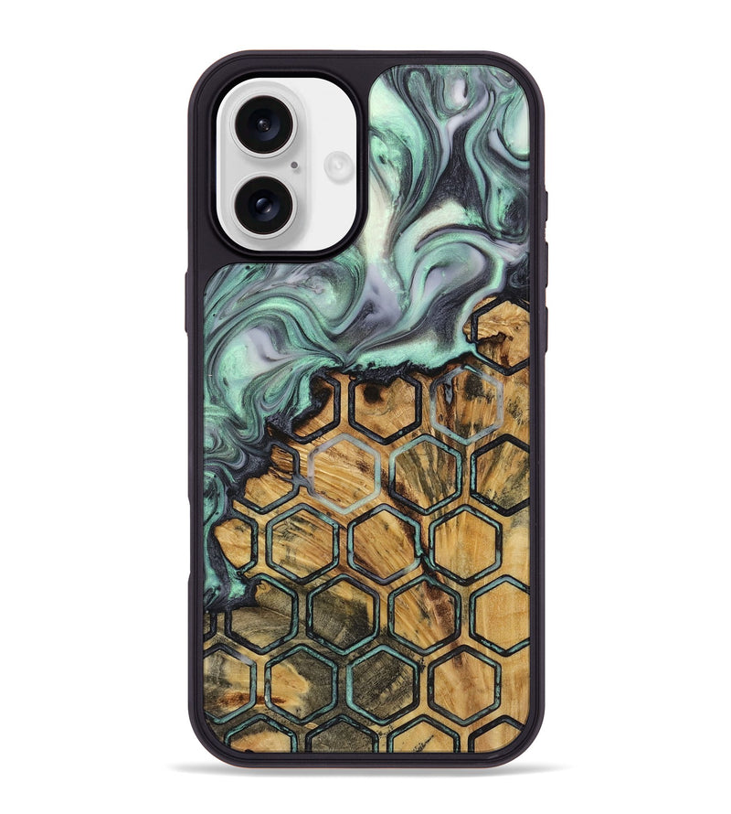 iPhone 16 Plus Wood+Resin Phone Case - Jeffery (Pattern, 723060)