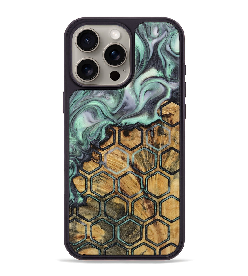 iPhone 16 Pro Max Wood+Resin Phone Case - Jeffery (Pattern, 723060)