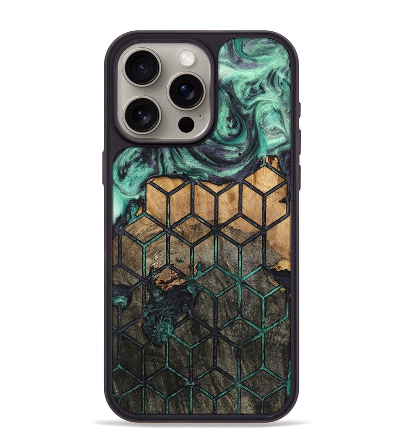 iPhone 15 Pro Max Wood+Resin Phone Case - Josephine (Pattern, 723061)