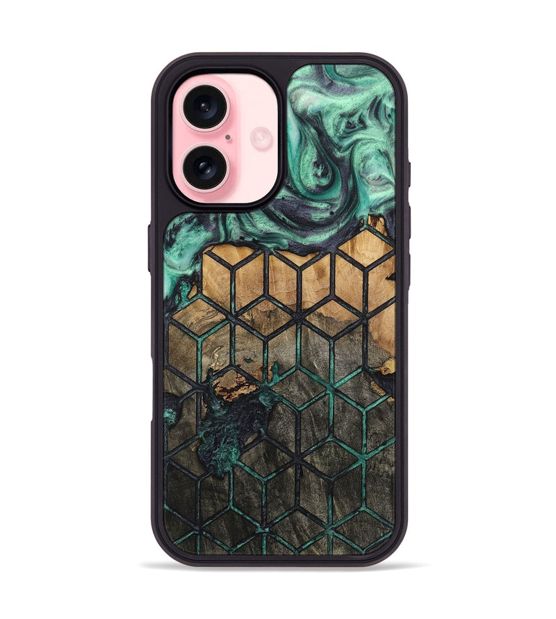 iPhone 16 Wood+Resin Phone Case - Josephine (Pattern, 723061)