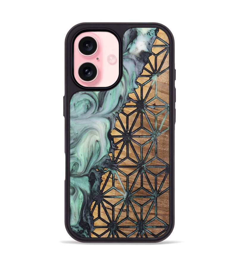 iPhone 16 Wood+Resin Phone Case - Jill (Pattern, 723062)