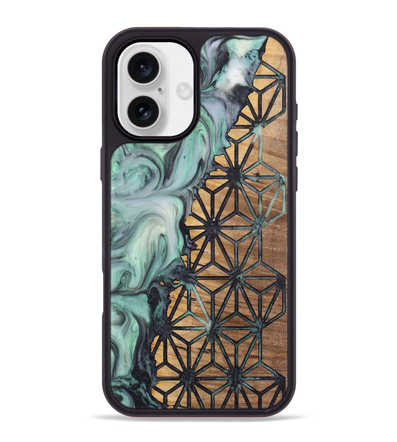 iPhone 16 Plus Wood+Resin Phone Case - Jill (Pattern, 723062)