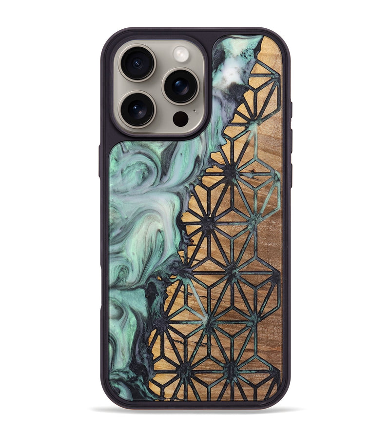 iPhone 16 Pro Max Wood+Resin Phone Case - Jill (Pattern, 723062)