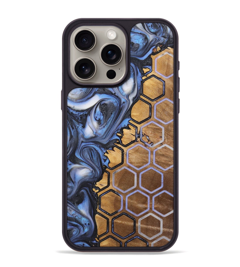 iPhone 15 Pro Max Wood+Resin Phone Case - Rachelle (Pattern, 723063)