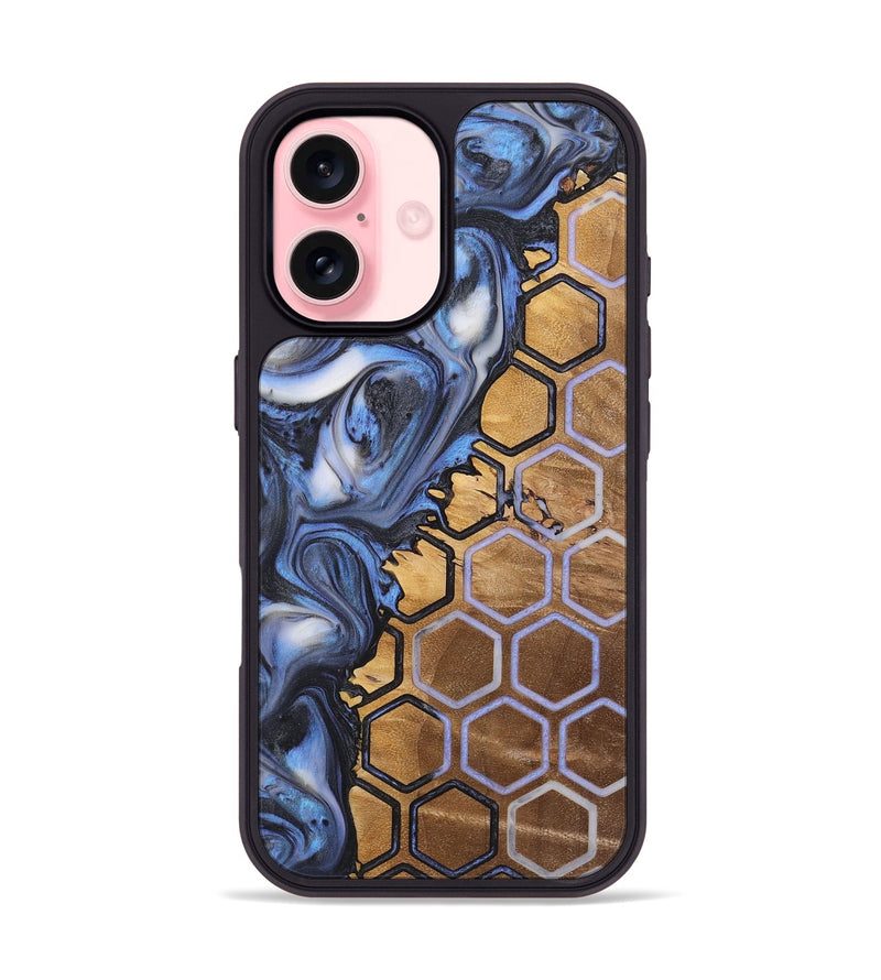 iPhone 16 Wood+Resin Phone Case - Rachelle (Pattern, 723063)