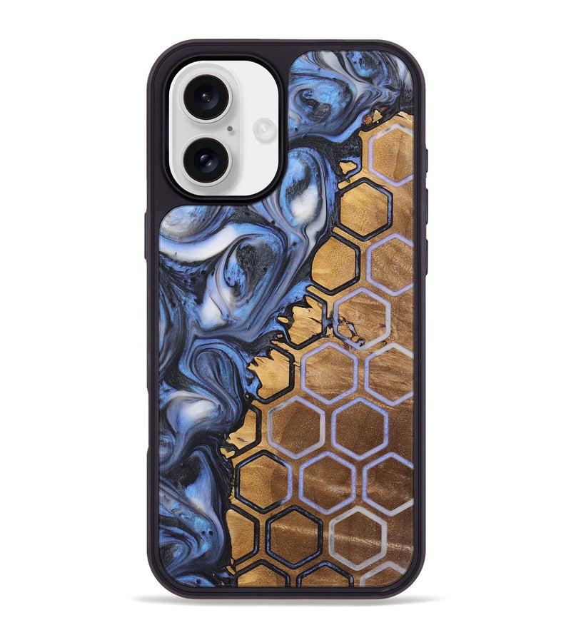 iPhone 16 Plus Wood+Resin Phone Case - Rachelle (Pattern, 723063)