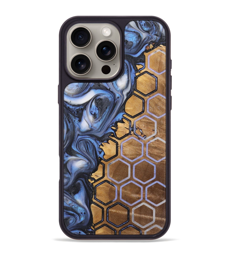 iPhone 16 Pro Max Wood+Resin Phone Case - Rachelle (Pattern, 723063)