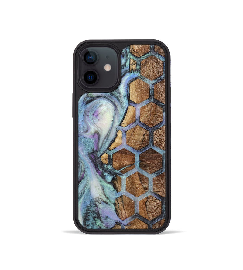 iPhone 12 mini Wood+Resin Phone Case - Luna (Pattern, 723066)