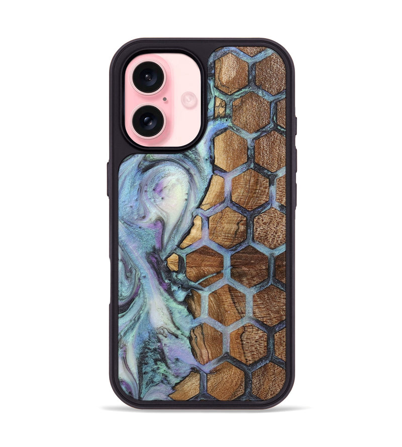 iPhone 16 Wood+Resin Phone Case - Luna (Pattern, 723066)