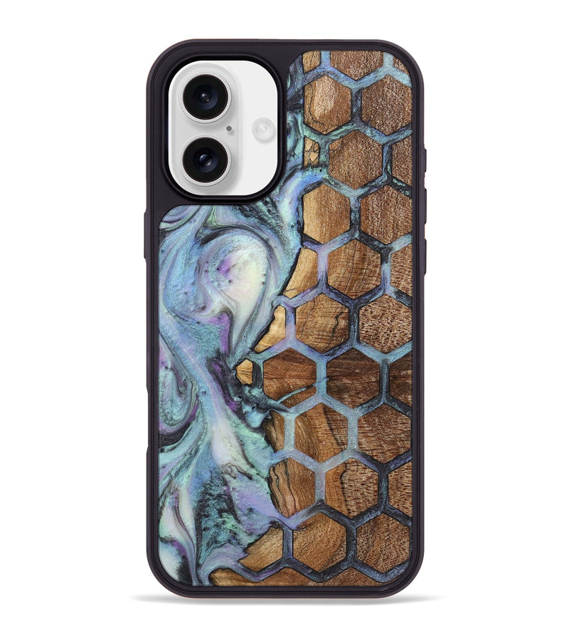 iPhone 16 Plus Wood+Resin Phone Case - Luna (Pattern, 723066)