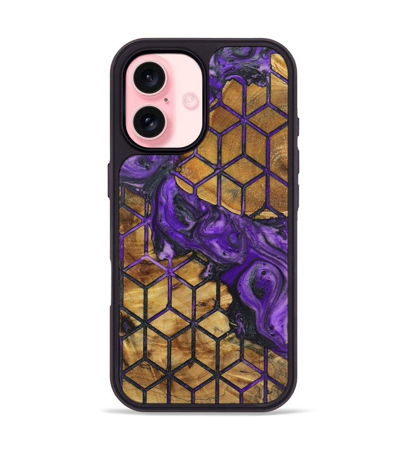 iPhone 16 Wood+Resin Phone Case - Rodney (Pattern, 723067)