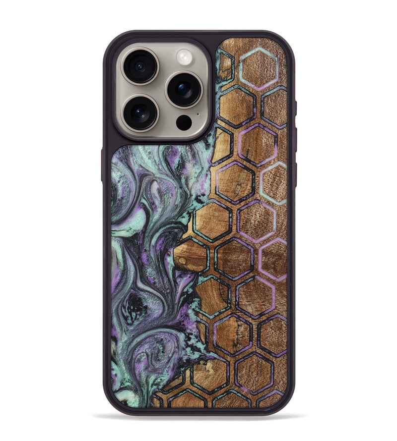 iPhone 15 Pro Max Wood+Resin Phone Case - Chuck (Pattern, 723069)