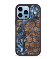 iPhone 14 Pro Max Wood+Resin Phone Case - Latisha (Pattern, 723070)