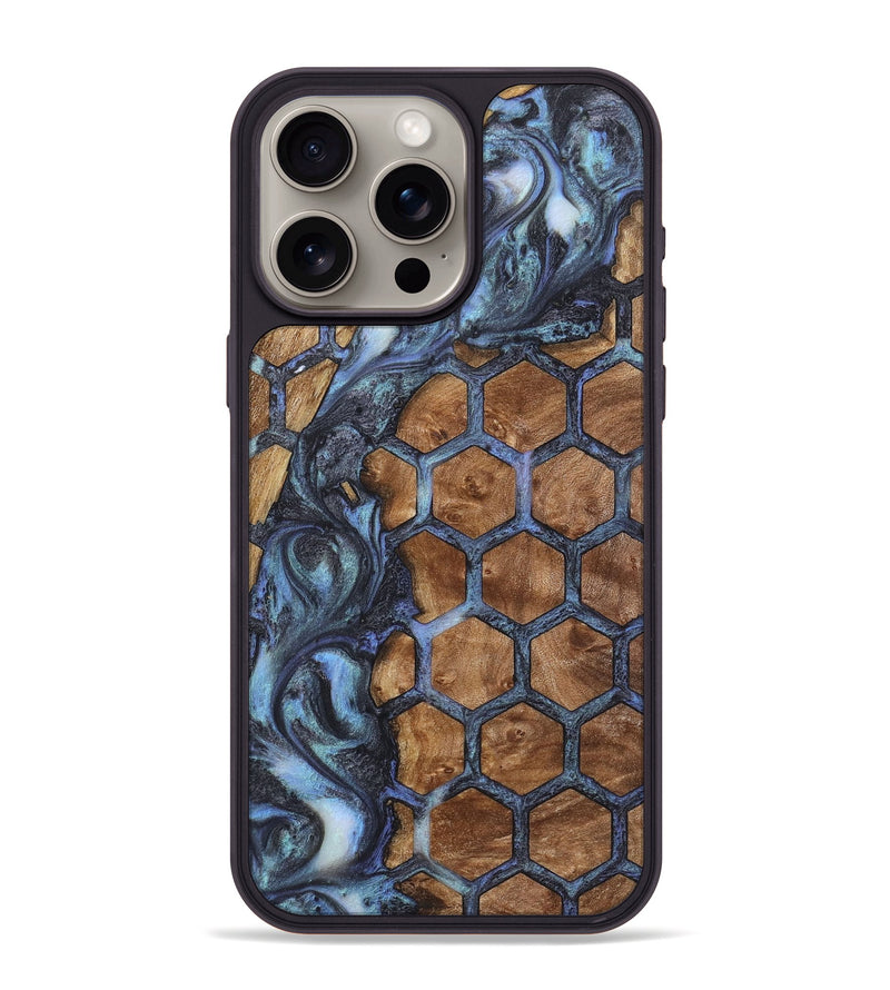 iPhone 15 Pro Max Wood+Resin Phone Case - Latisha (Pattern, 723070)