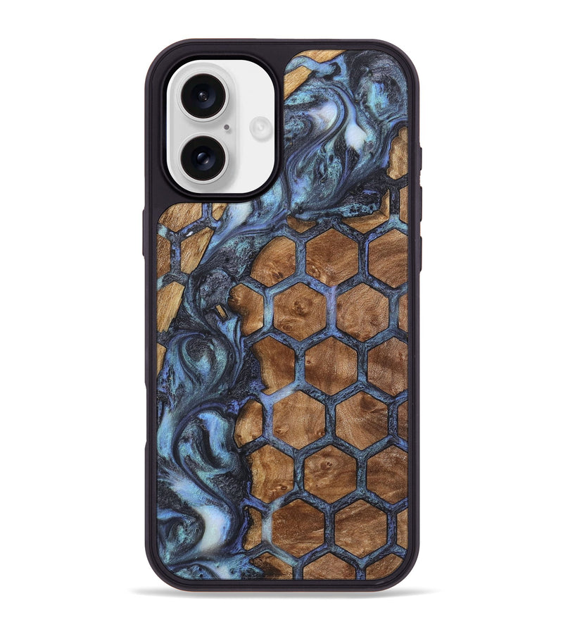 iPhone 16 Plus Wood+Resin Phone Case - Latisha (Pattern, 723070)