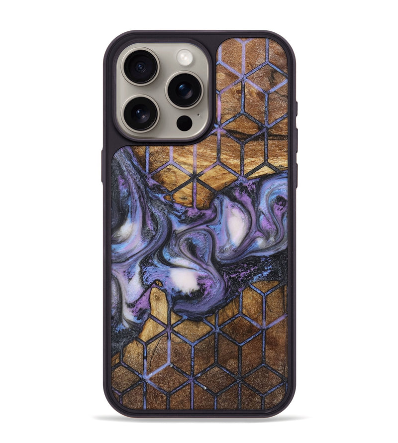 iPhone 15 Pro Max Wood+Resin Phone Case - Luther (Pattern, 723072)