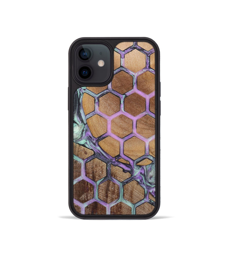 iPhone 12 mini Wood+Resin Phone Case - Magnolia (Pattern, 723073)