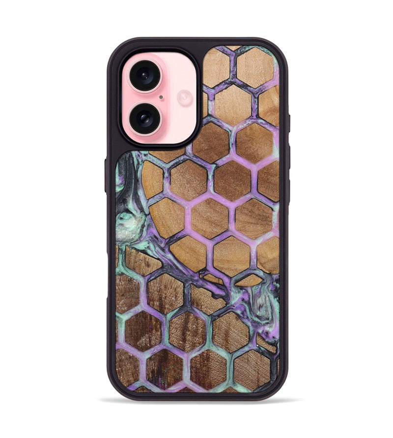 iPhone 16 Wood+Resin Phone Case - Magnolia (Pattern, 723073)