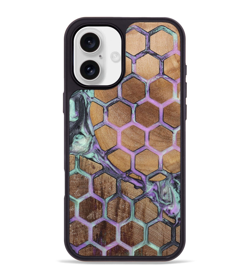 iPhone 16 Plus Wood+Resin Phone Case - Magnolia (Pattern, 723073)