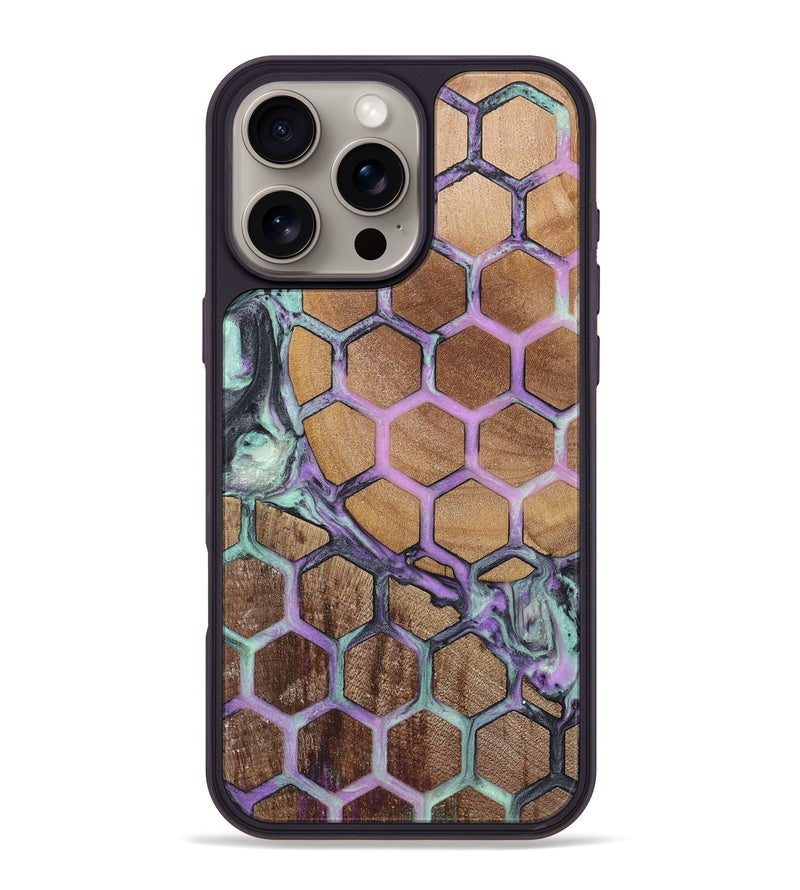 iPhone 16 Pro Max Wood+Resin Phone Case - Magnolia (Pattern, 723073)