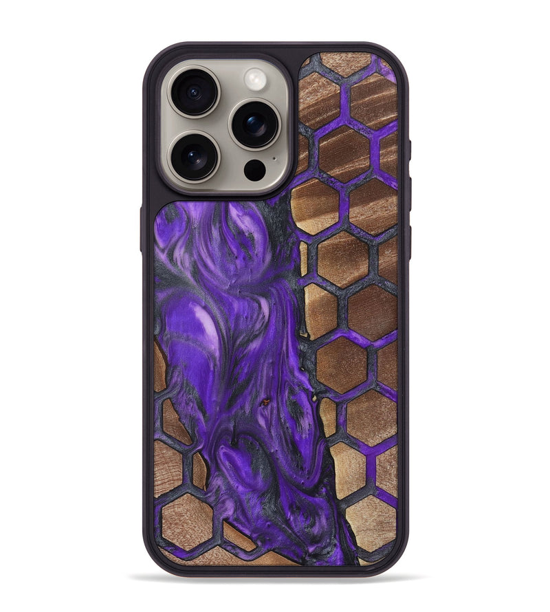 iPhone 15 Pro Max Wood+Resin Phone Case - Malaysia (Pattern, 723077)