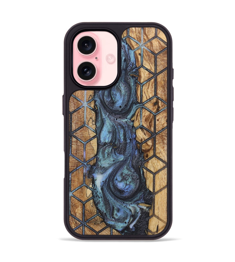 iPhone 16 Wood+Resin Phone Case - Graham (Pattern, 723079)