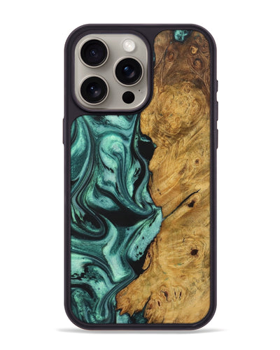 iPhone 15 Pro Max Wood+Resin Phone Case - Lloyd (Green, 723120)