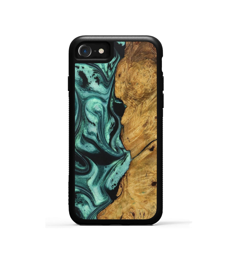 iPhone SE Wood+Resin Phone Case - Lloyd (Green, 723120)