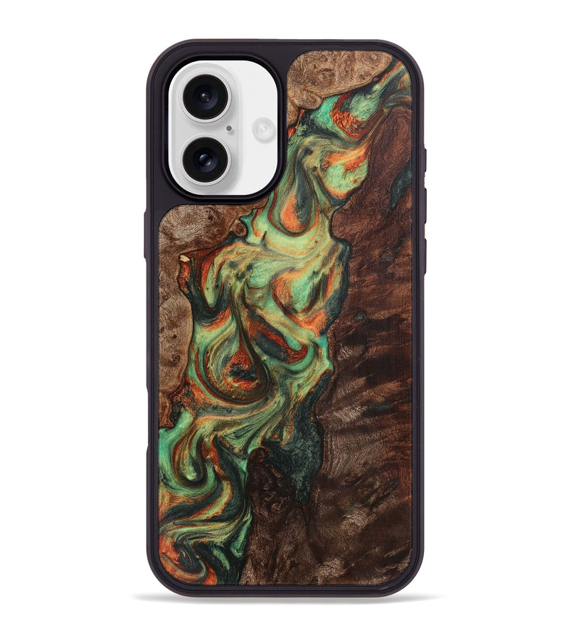 iPhone 16 Plus Wood+Resin Phone Case - Junior (Green, 723124)